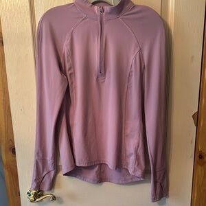 Avalanche Purple Fitted Long Sleeve Polo Sweatshirt